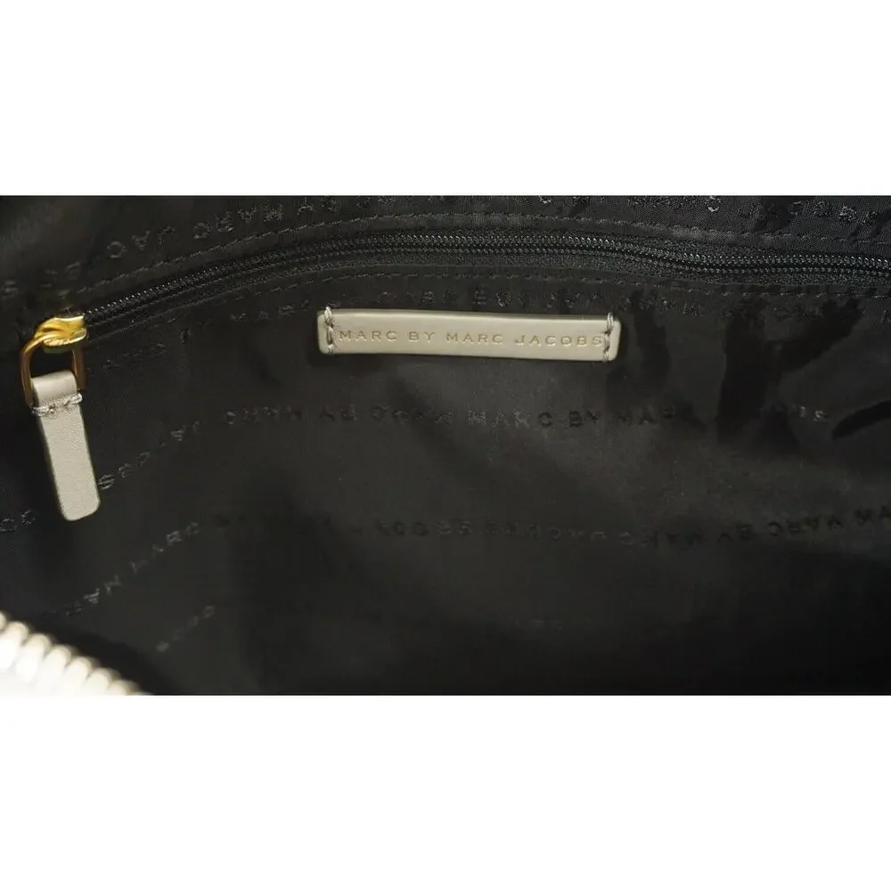 Marc by Marc Jacobs Washed Up Messenger Hobo Crossbody Bag  New Grey Leather